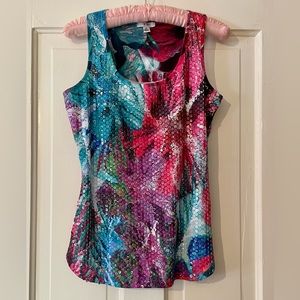 EUC Cache Floral Sequined Tank Top size XS